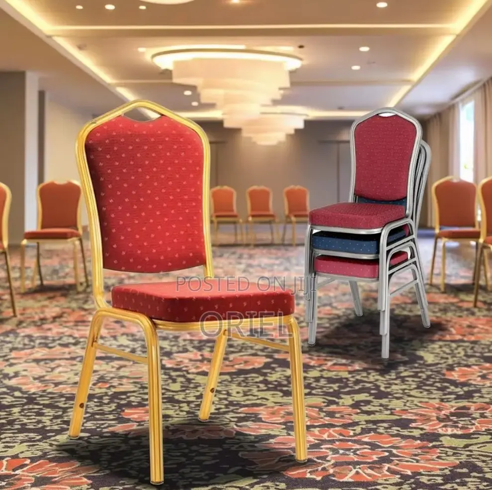 Conference Chairs; Red Contract-Grade Banquet Conference Chairs