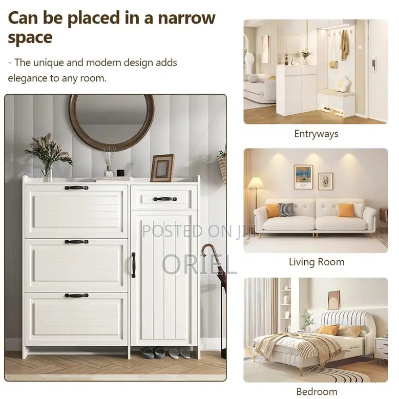 Home Decor; White Contemporary Footwear Storage Rack