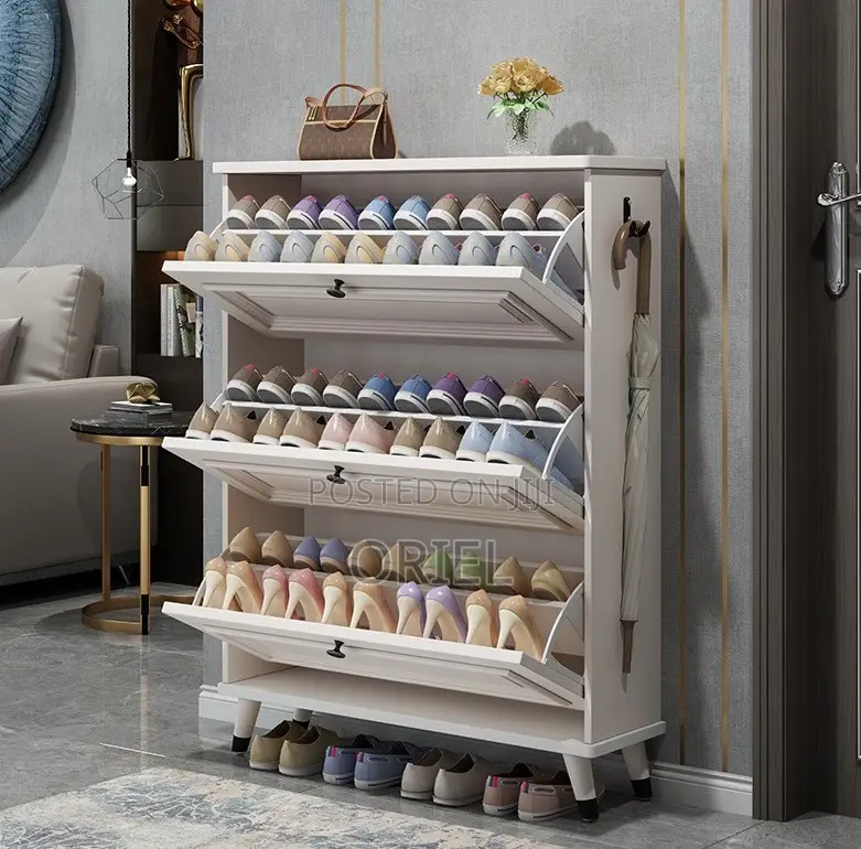 Home Decor; White Contemporary Footwear Storage Rack