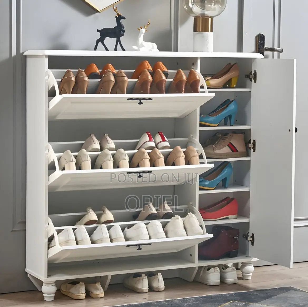 Home Decor; White Contemporary Footwear Storage Rack