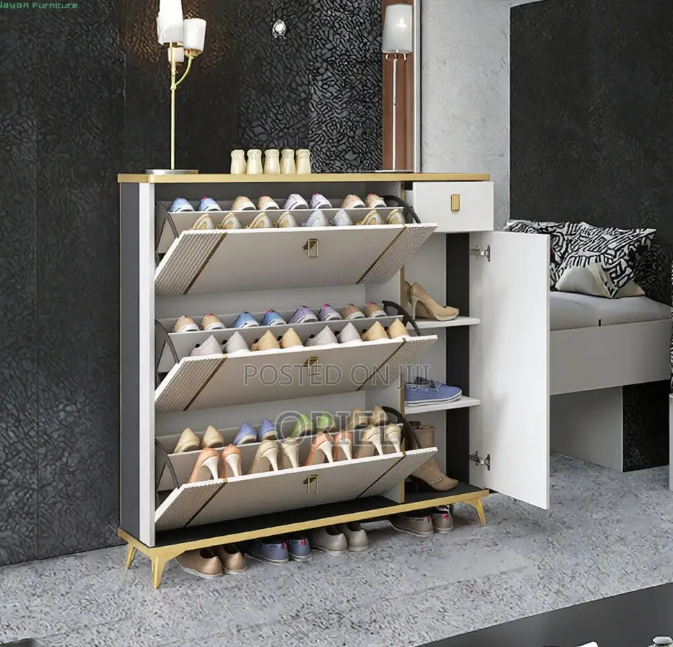 Home Decor; White Contemporary Footwear Storage Rack