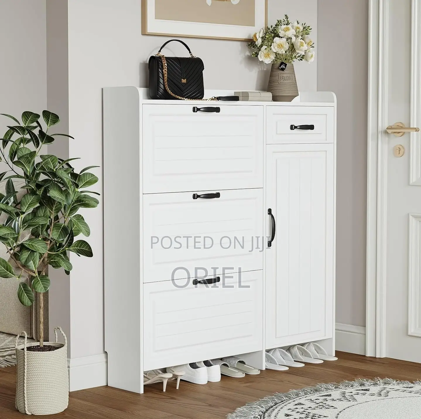 Home Decor; White Contemporary Footwear Storage Rack