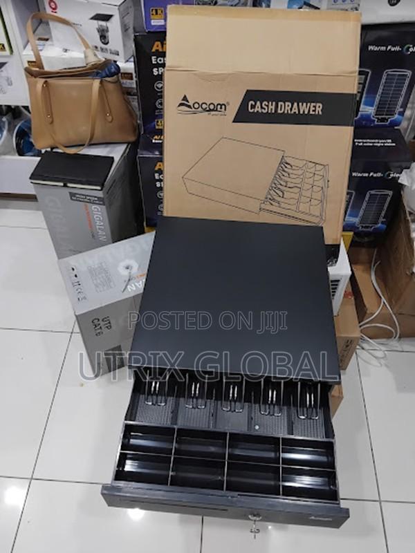 Smooth Sliding Pos Cash Drawer Five Slot Black