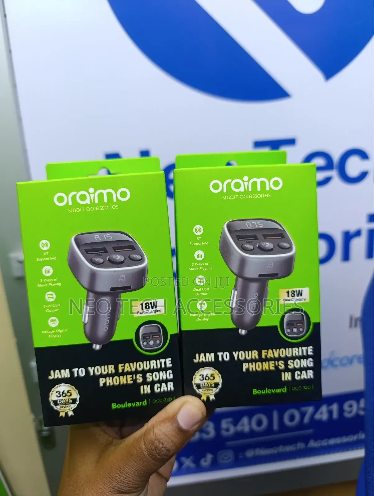 Oraimo Boulevard 18w Car Charger(Dual Usb Output)