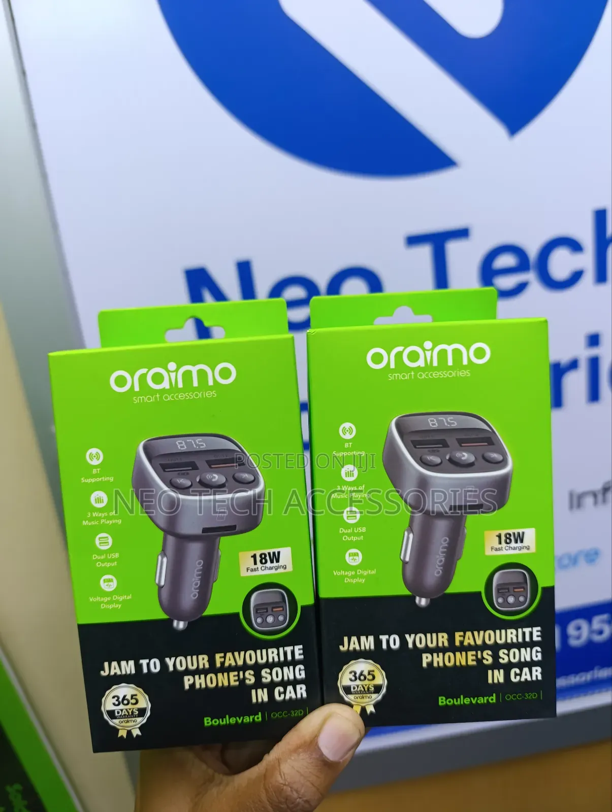 Oraimo Boulevard 18w Car Charger(Dual Usb Output)