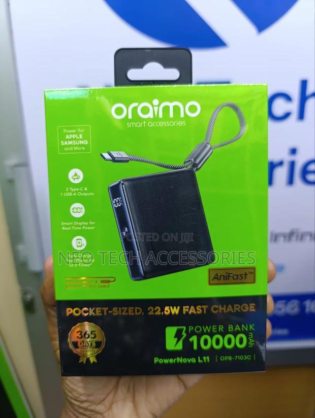 Oraimo Powernova L11 Portable Powerbank With Type C Cable 22.5w