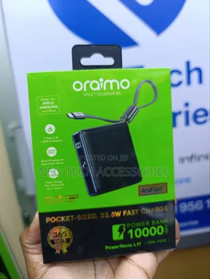 Oraimo Powernova L11 Portable Powerbank With Type C Cable 22.5w