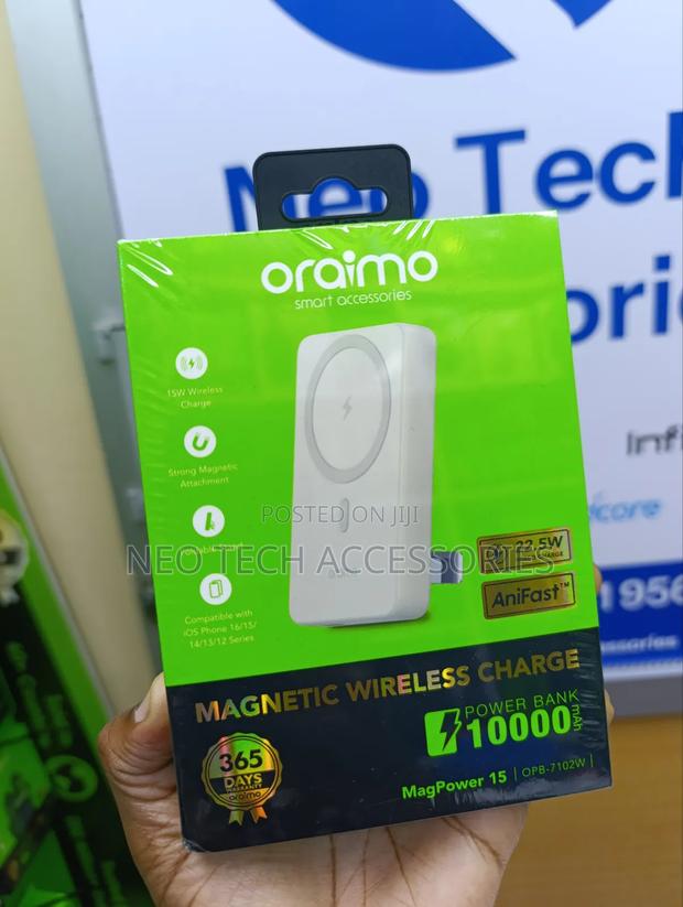 Oraimo Magpower 15 (10000mah) Wireless Powerbank (Fast Wired Charging)