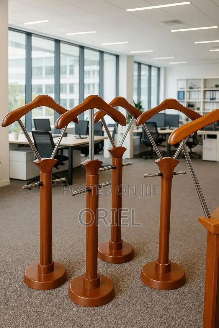 Office Hangers; Modern Executive Mahogany Coat Stand