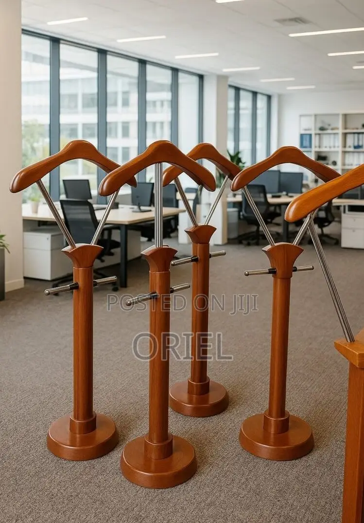 Office Hangers; Modern Executive Mahogany Coat Stand