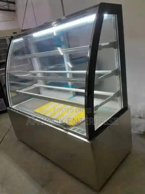 Stainless Steel Curved Glass Cold Showcase