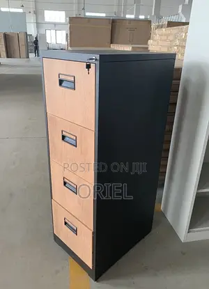 Office Cabinets; Industrial-Style 4-Drawer Office Storage Cabinet