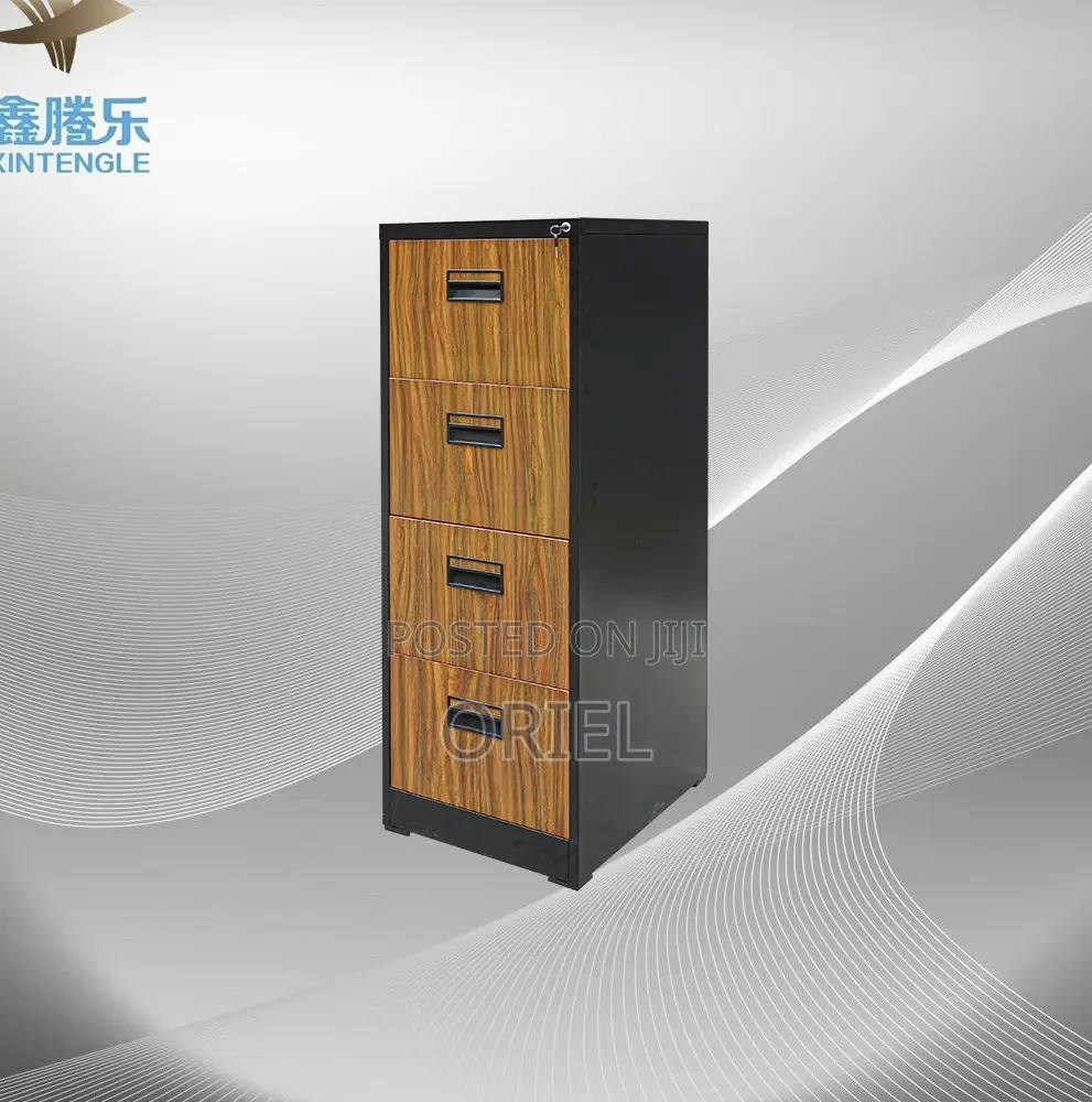 Office Cabinets; Industrial-Style 4-Drawer Office Storage Cabinet