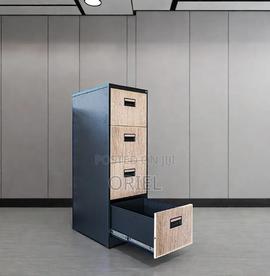 Office Cabinets; Industrial-Style 4-Drawer Office Storage Cabinet