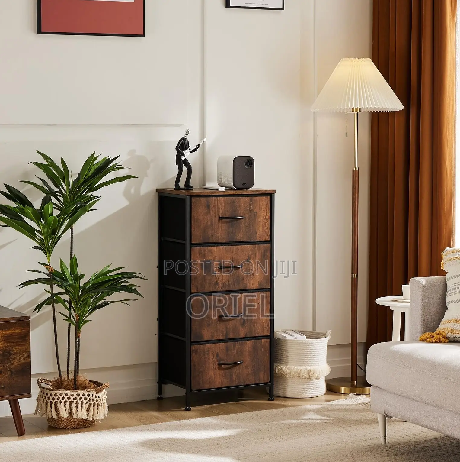 Office Cabinets; Industrial-Style 4-Drawer Office Storage Cabinet