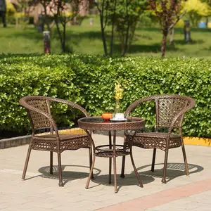 Outdoor Set; 2 Seater Rattan Outdoor Dining Set