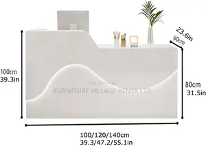 Reception Desk; Modern White Reception Desk [1.6m]