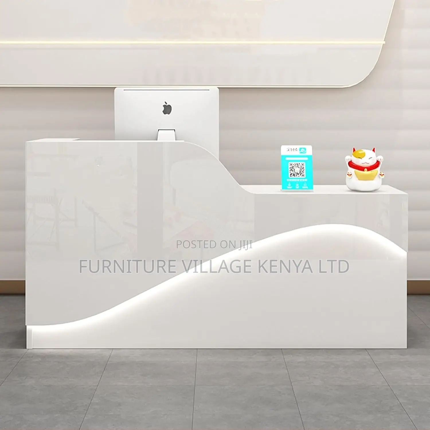 Reception Desk; Modern White Reception Desk [1.6m]