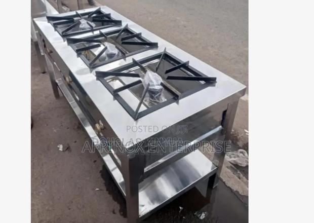 Cooker With Three Burners High Pressure, Pure Stainless - main view