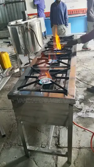 Gas Cooker Four Burners. Stainless Steel Premium Jiko.
