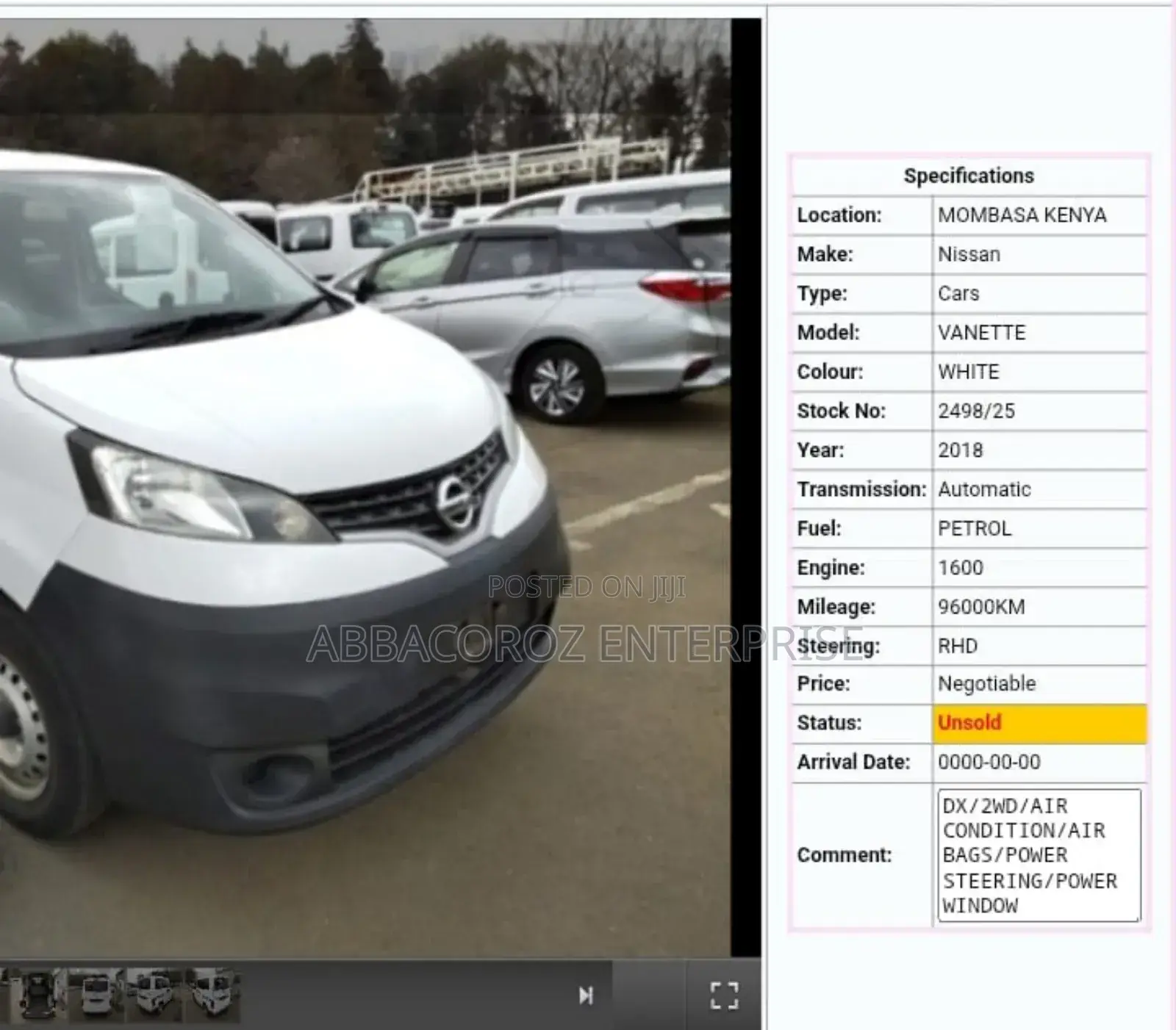 Nissan NV200 SV 2018 White