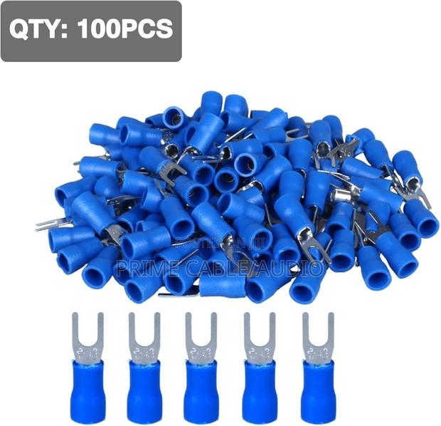 2mm Blue Spade Connectors 100pcs - main view