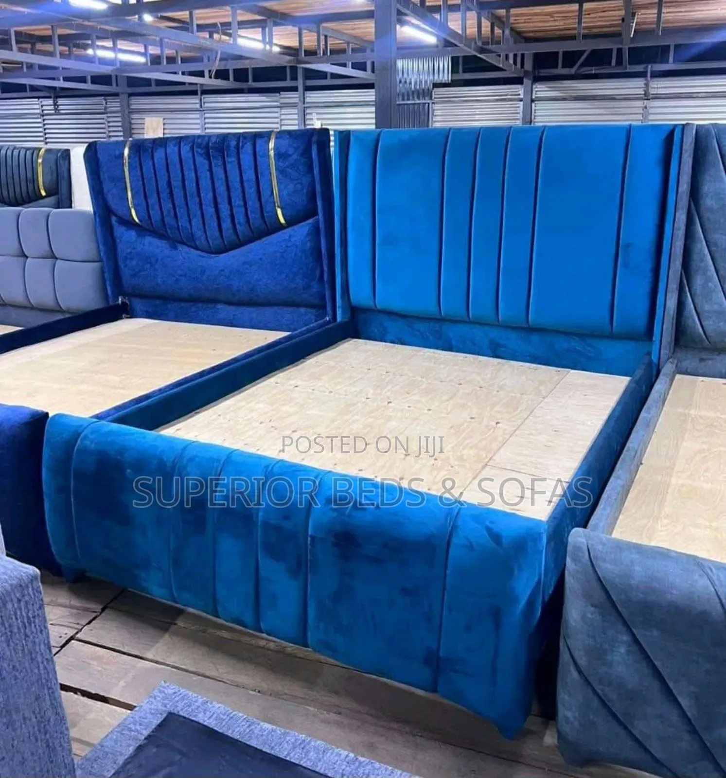 Premium Velvet Platform Bed