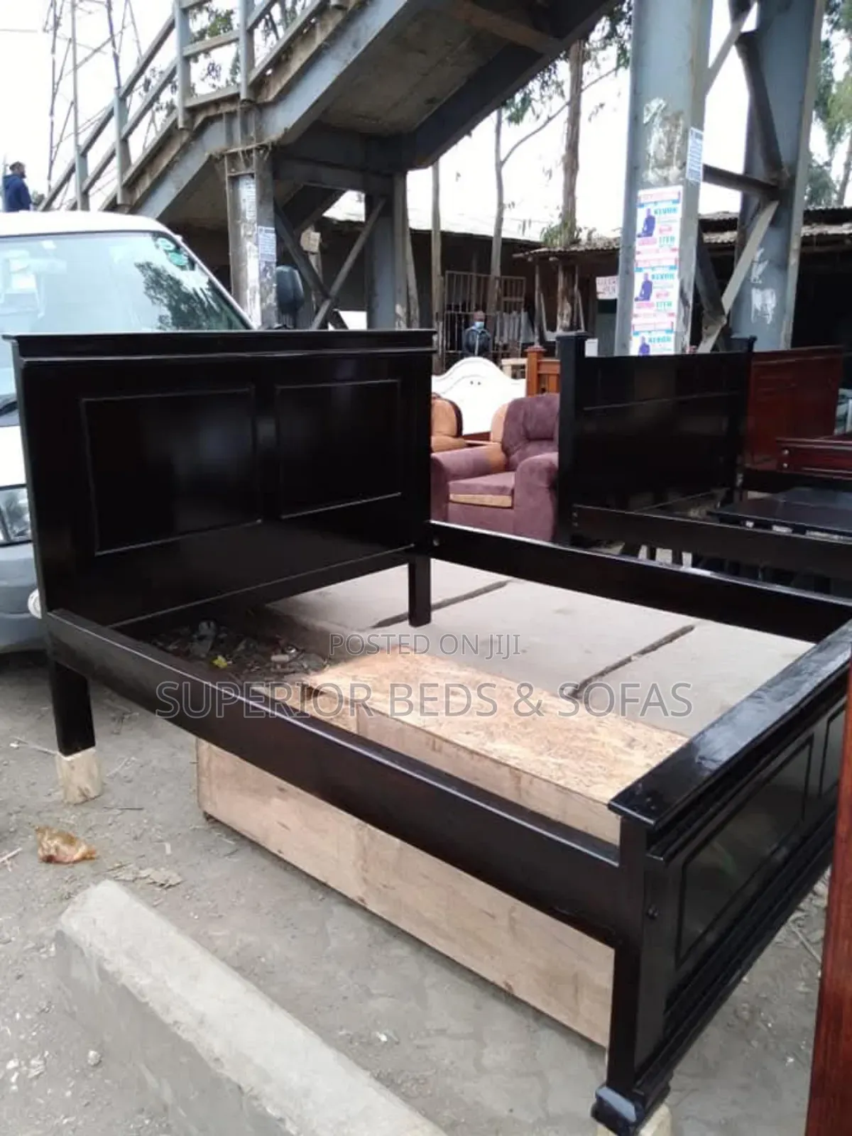 Modern Black Panel Bed Size 5 by 6