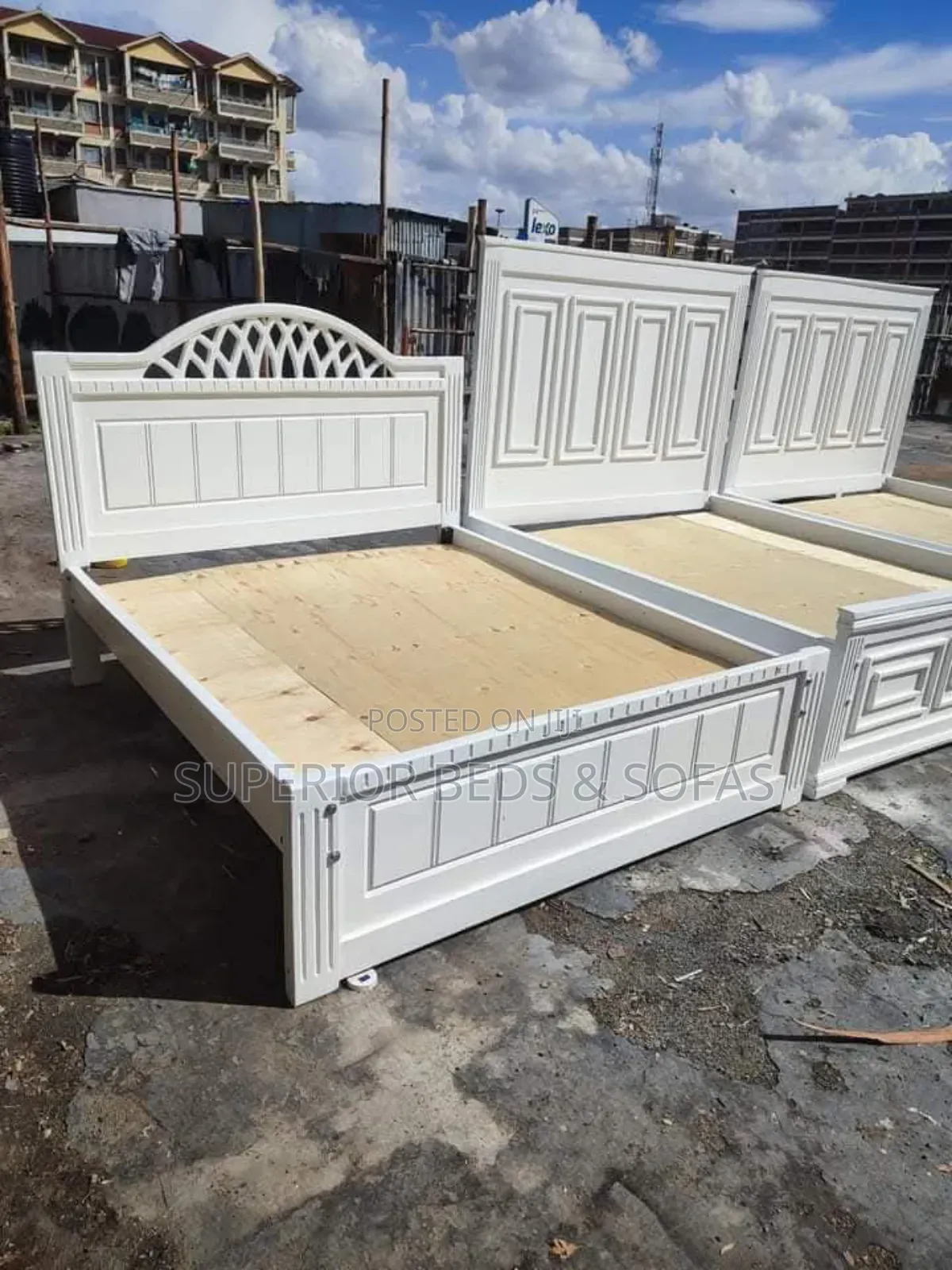Elegant White Classic Bed