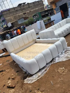 Plush Cream Upholstered Bed Size 5 by 6