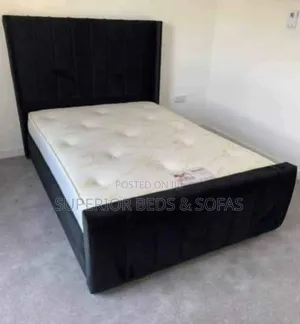 Black Vertical Panel Bed