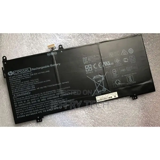 Replacement Battery for Hp Spectre 13-Ae000 X360 , Cp03xl-Black