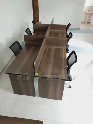6 Way MDF Working Station With Chairs