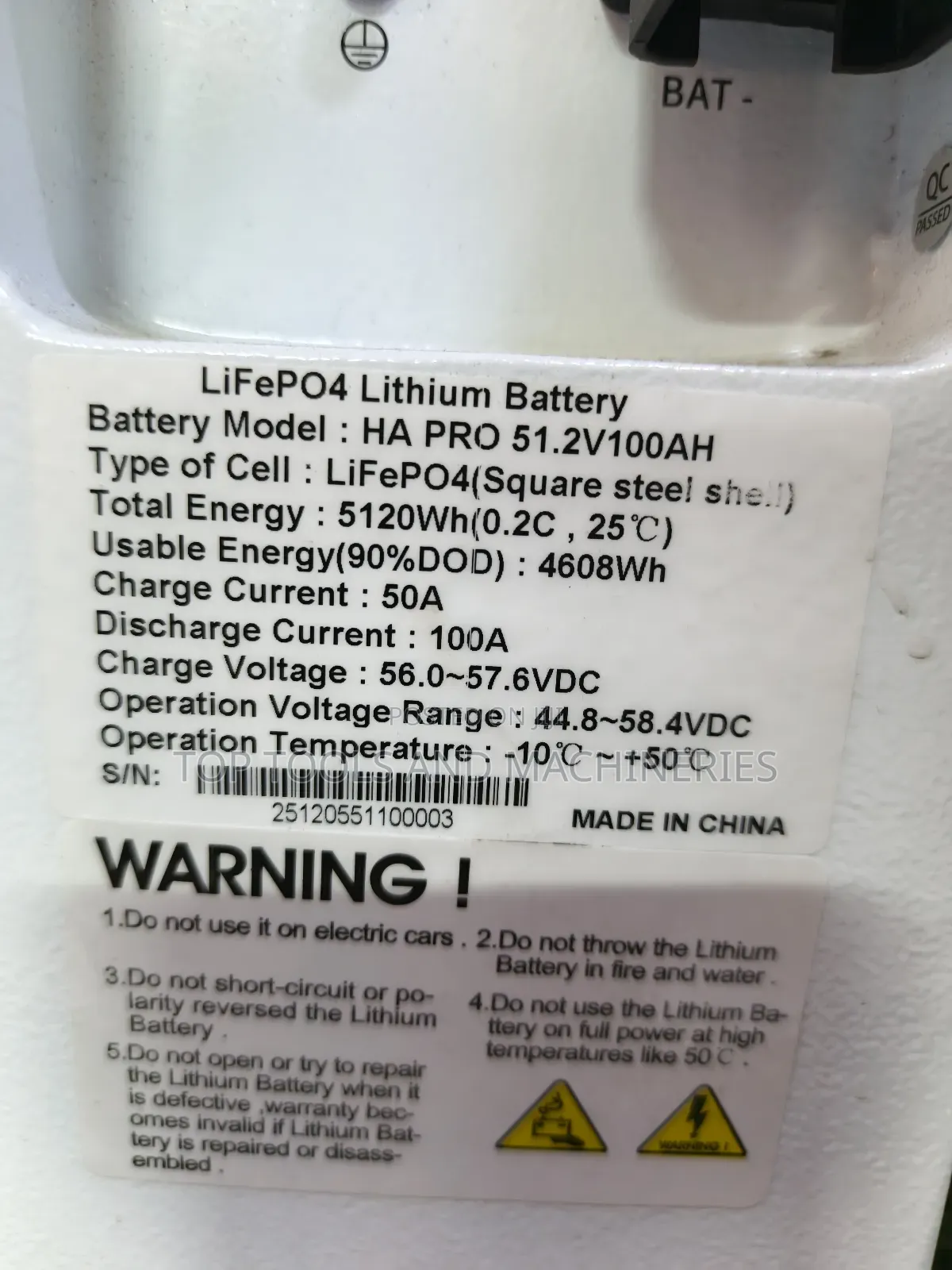 Redsun 5.12kwh 51.2v Lifepo4 Lithium Battery