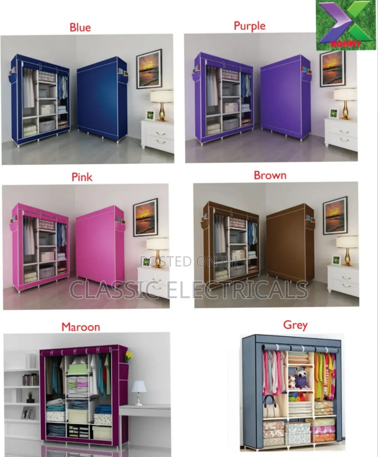 Three Column Wooden Wardrobe