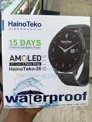 Hainoteko-26 Waterproof Smart Watch Slim Amoled Bt Call 3 Pairs Straps