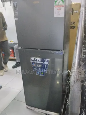 Mika Fridge, 202l, 2 Door Top Mount Freezer, No Frost, Inox Line Brush