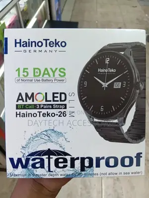 Hainoteko-26 Waterproof Smart Watch Slim Amoled Bt Call 3 Pairs Straps