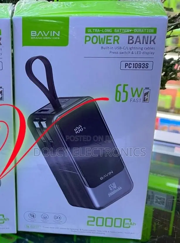 Bavin -pc1093s 20,000mah 65w Power Bank.