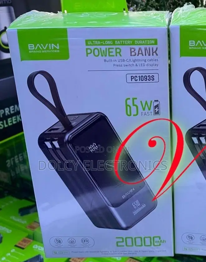 Bavin -pc1093s 20,000mah 65w Power Bank.