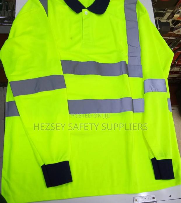 Long Sleeve Reflective Polo T-shirt