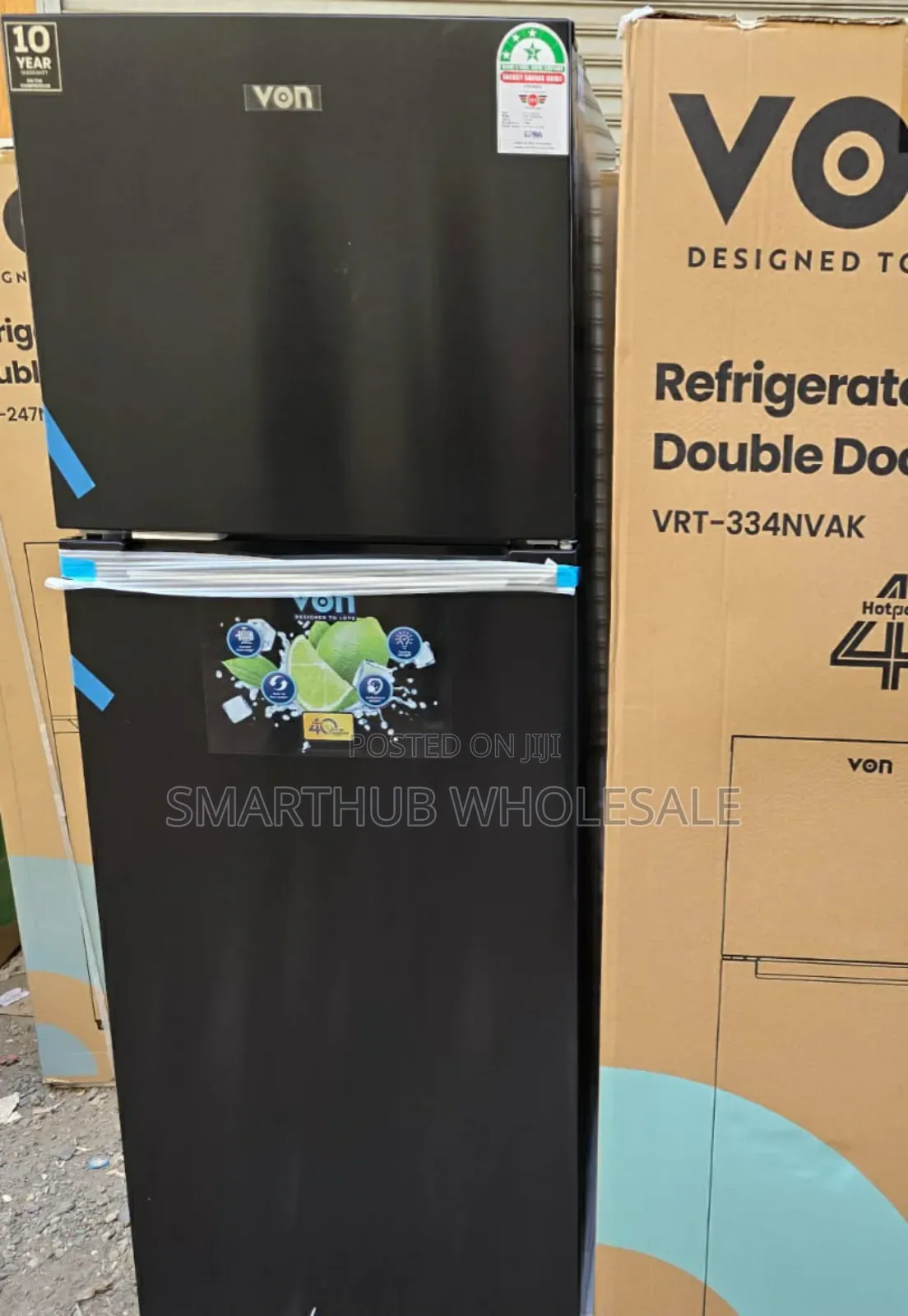 Von 334l Non Frost Double Door Refrigerator