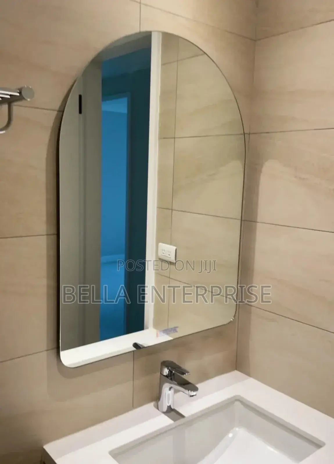 *Peel and Stick Wall Mirror*
Available in Semi-Circle and Rectangle