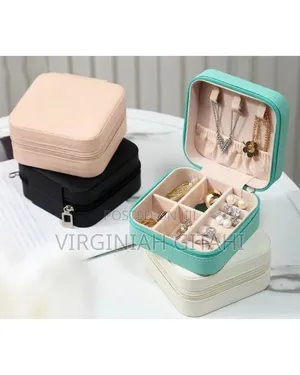 Blue Pink White Grey *Portable Jewelry Travel Case Organizer