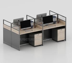 Modern 4-Person Office Workstation – The 2026 Collaborative Hub - main view