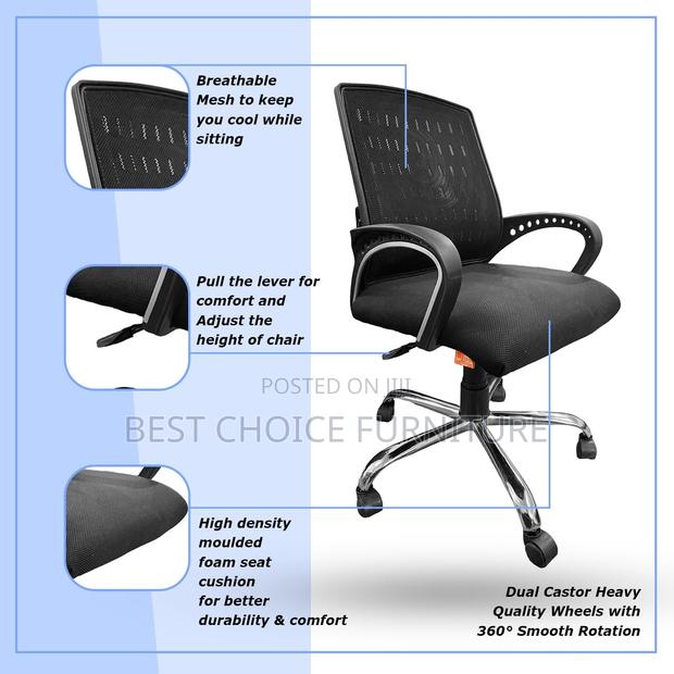 Office Chairs; Comfortable Mid-Back Ergonomic Mesh Chair - thumbnail 10