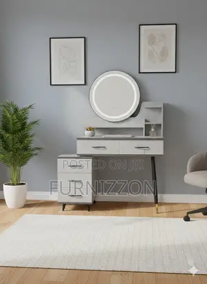 Stylish Makeup Table With Mirror and Drawers