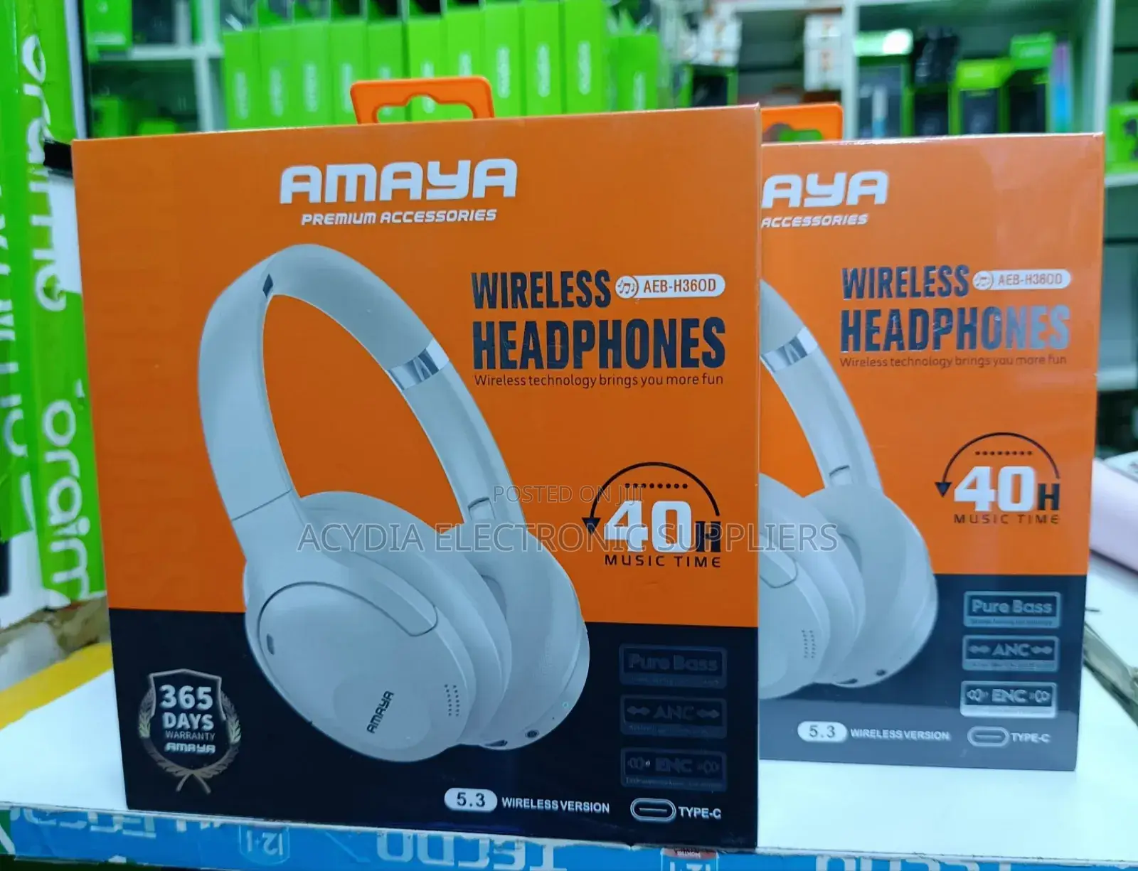 Amaya Aeb-H360d Wireless Headphones With Anc,40h Play Time