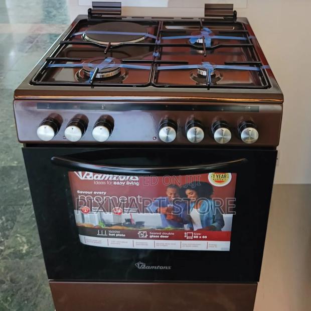 Ramtons Rc605 60×60cm Standing Cooker 3 Gas + 1 Electric Oven – Brown