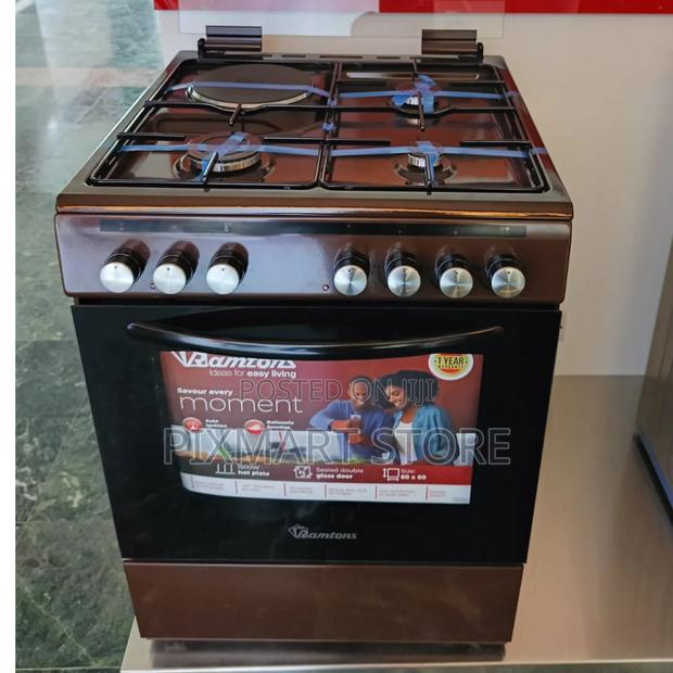 Ramtons Rc605 60×60cm 3 Gas + 1 Electric Oven – Brown Cooker